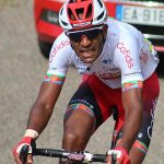 Jeison Rujano al frente del club  español Intxausti para la Vuelta al Táchira