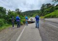 Técnicos del IVT inspeccionan daños en  plataforma vial de la Troncal Cinco