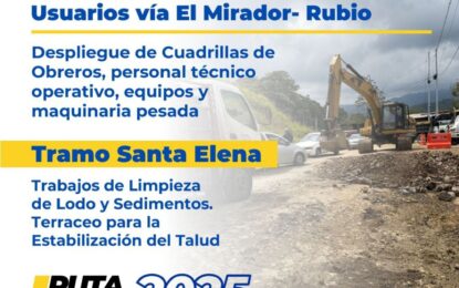 Equipo de infraestructura desplegado en Santa Elena vía El Mirador Rubio